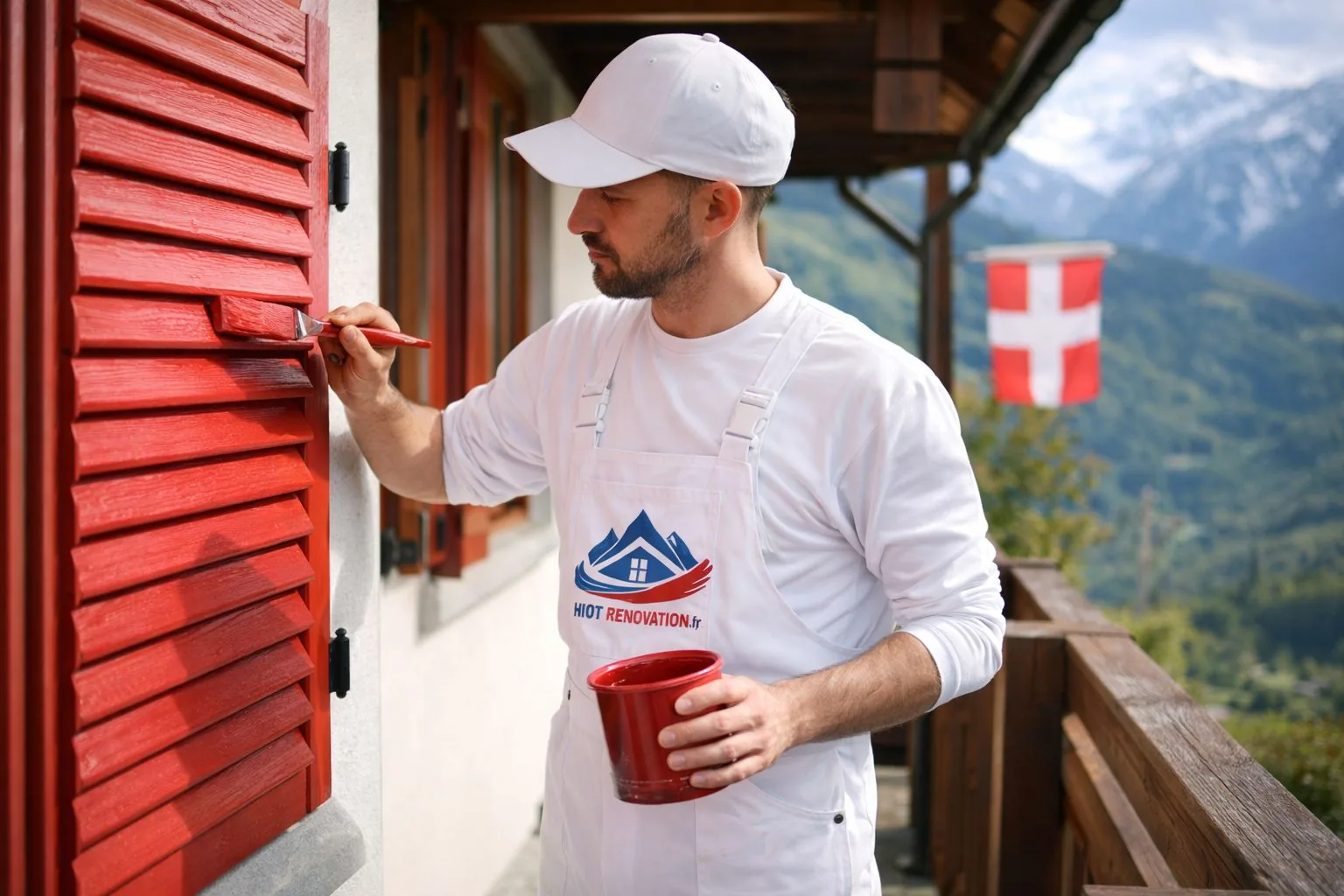 Peinture extérieure et lasure sur une maison de Viuz-en-Sallaz